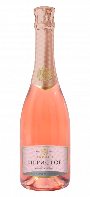 Розовое полусладкое игристое вино Ариант